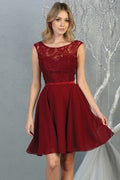 A-line Scoop Neck Lace