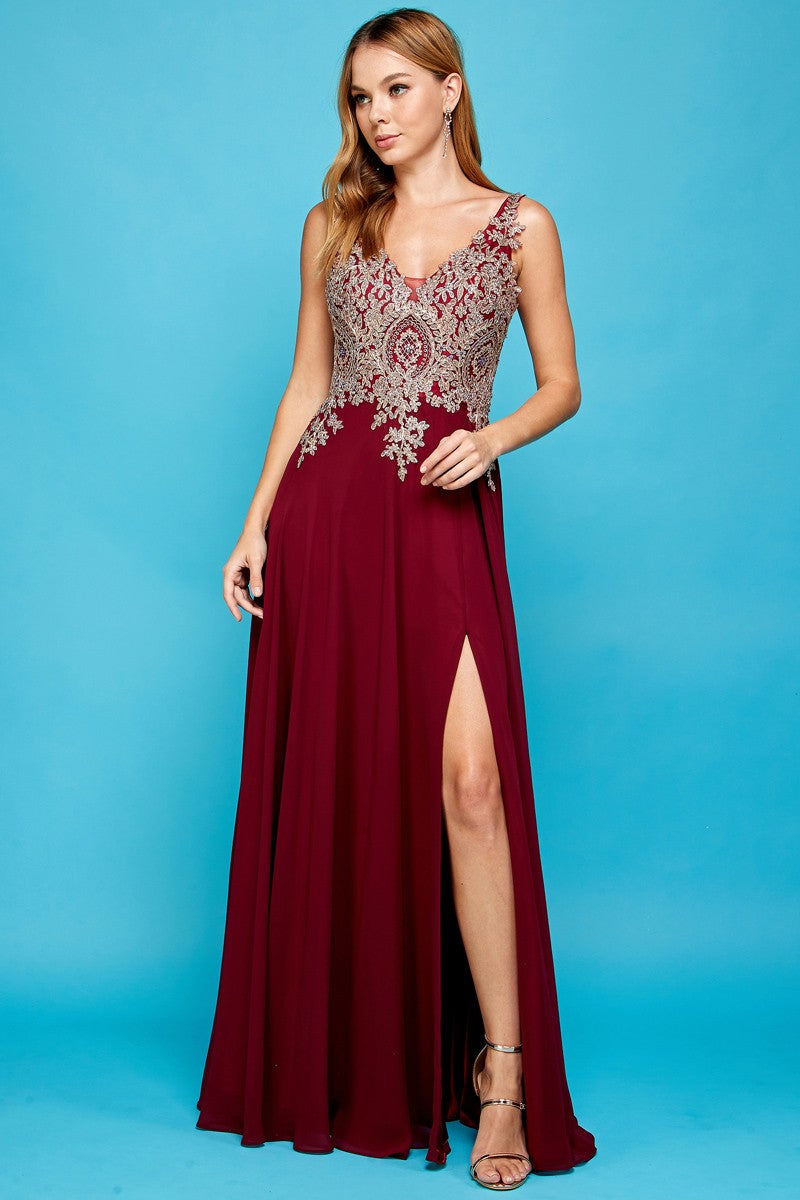 V Neck Embroidered Top Dress