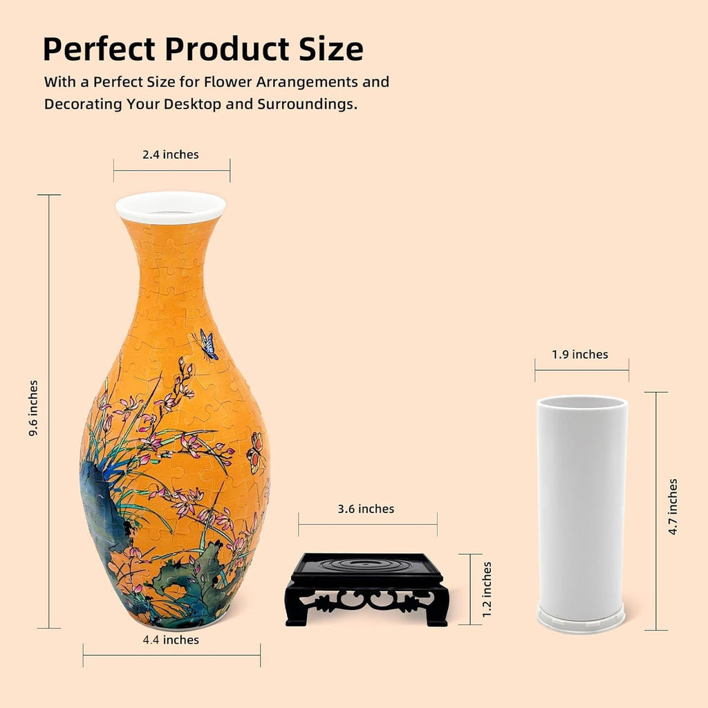 3D Puzzle Vase for Adults, 160-Piece DIY Flower Vase Puzzle and home decor