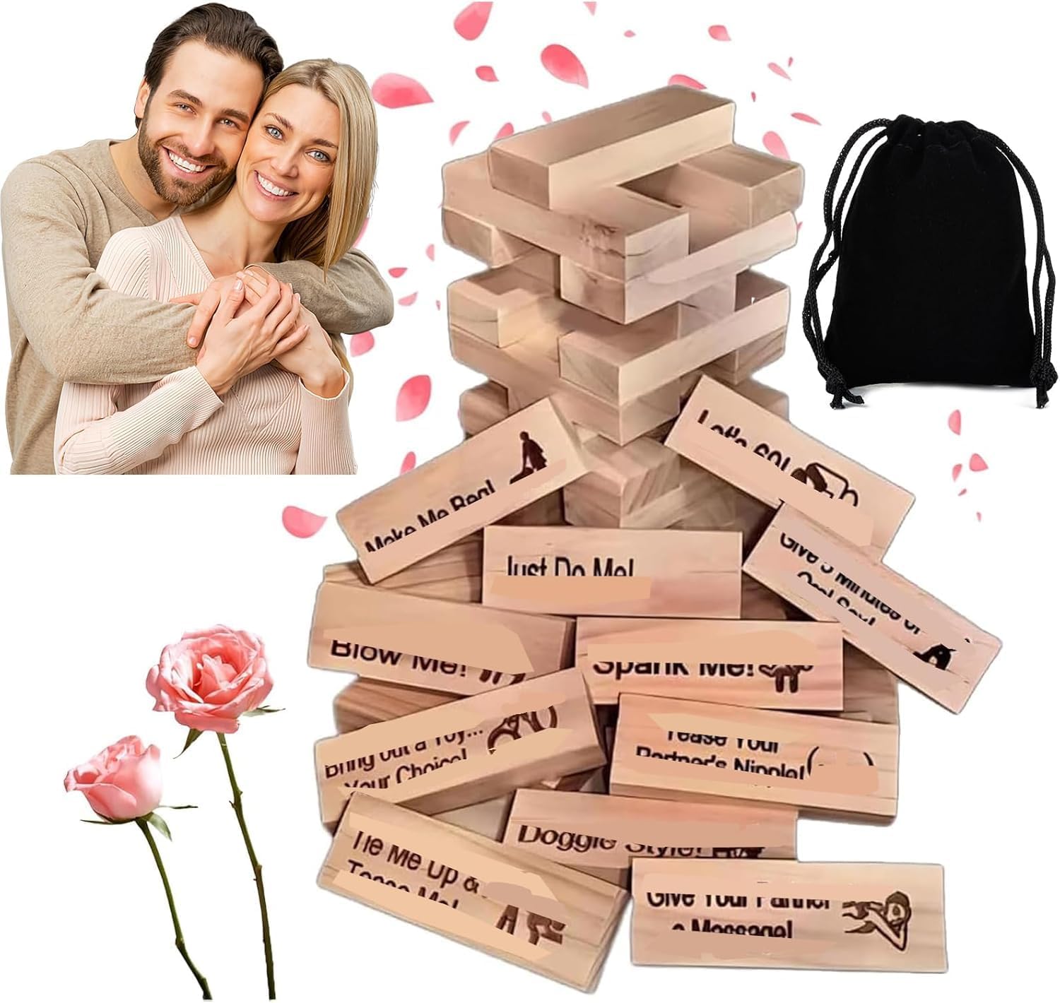 Lust Tower,48Pcs Super Naughty Block Tower Game