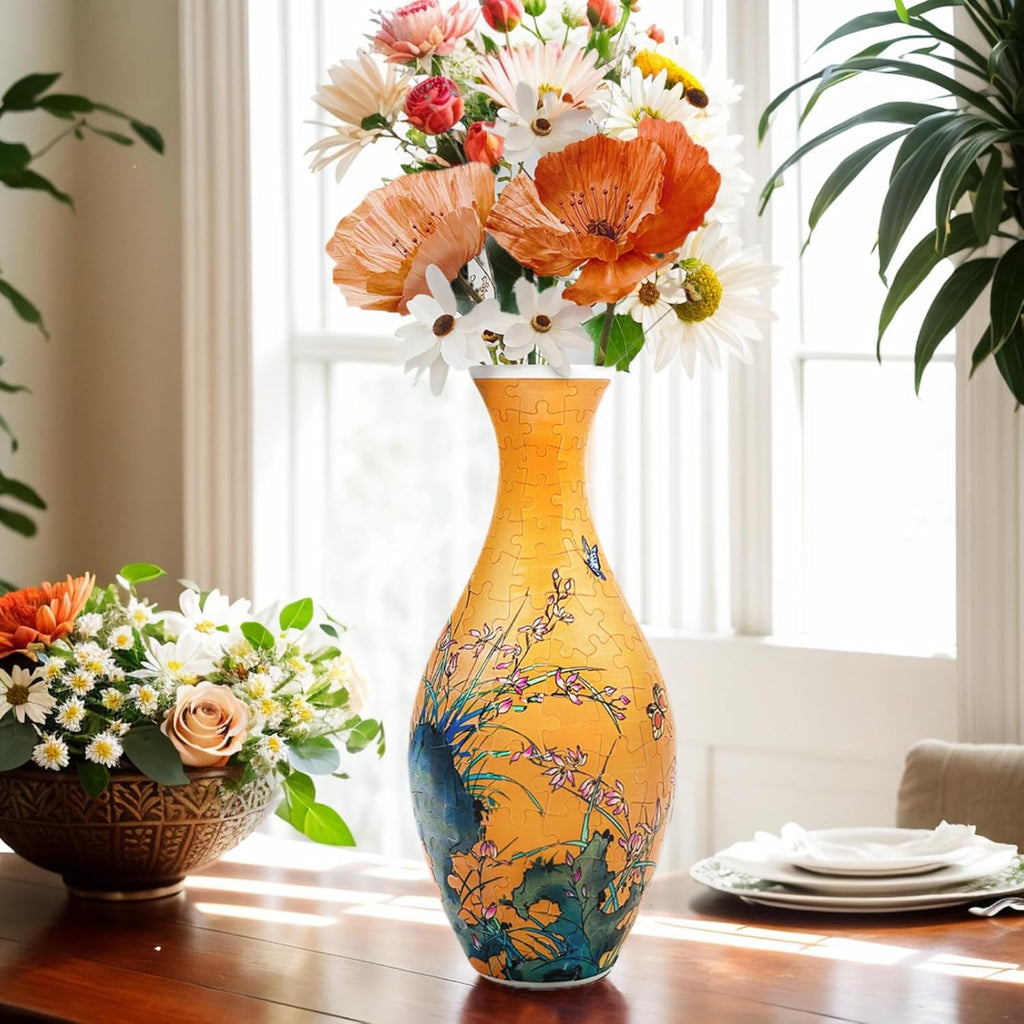 3D Puzzle Vase for Adults, 160-Piece DIY Flower Vase Puzzle and home decor