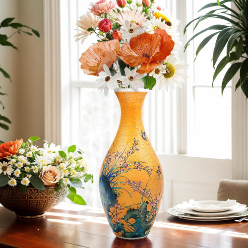 3D Puzzle Vase for Adults, 160-Piece DIY Flower Vase Puzzle and home decor