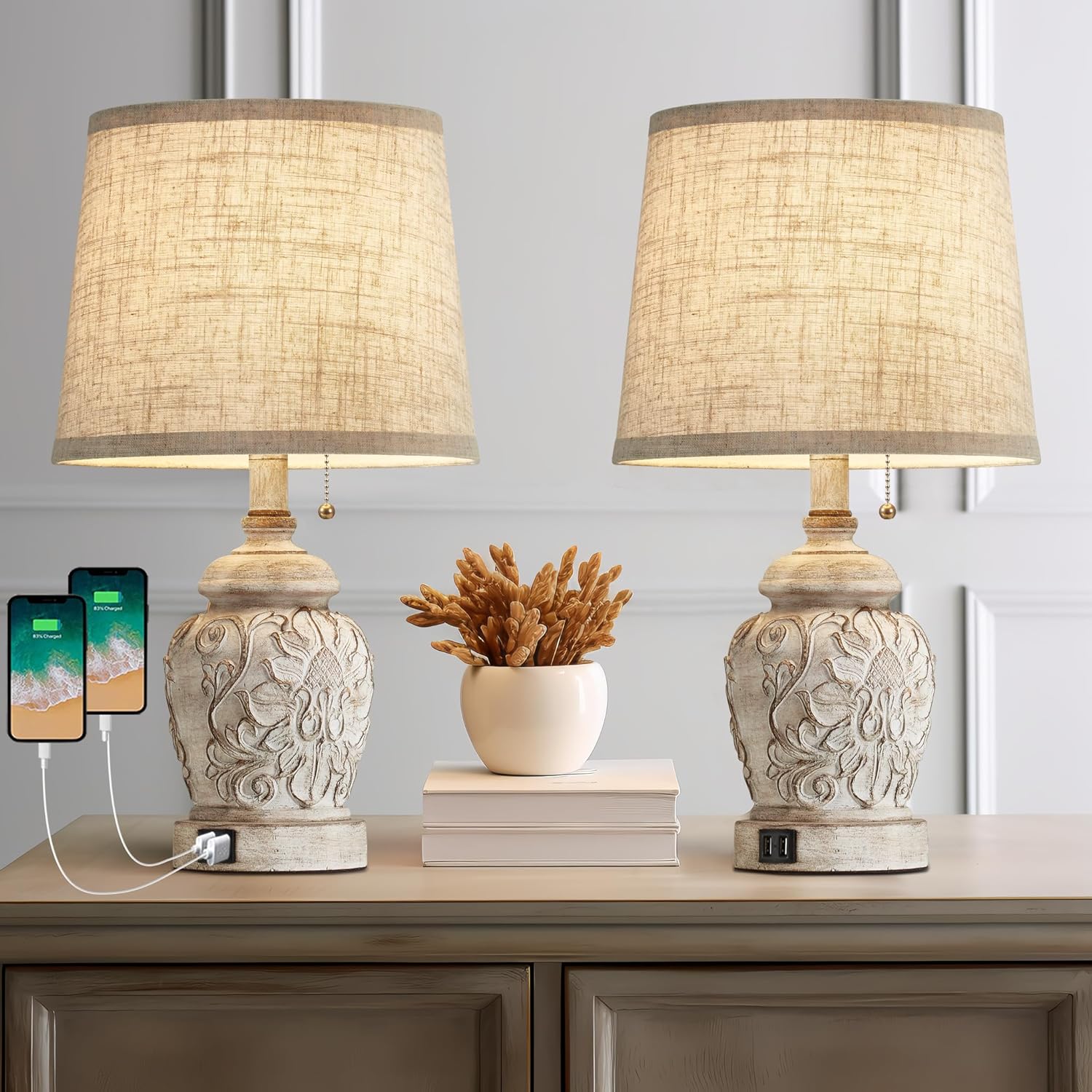Vintage lamp set of 2