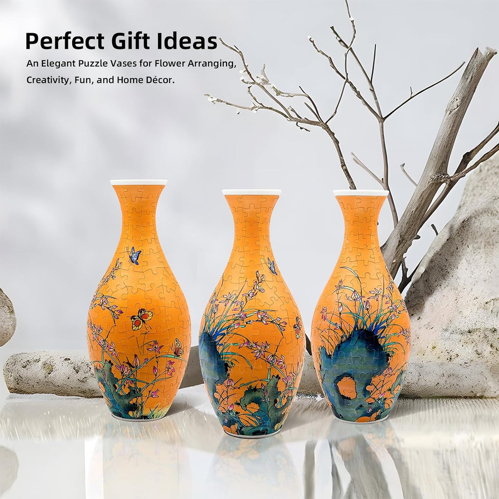 3D Puzzle Vase for Adults, 160-Piece DIY Flower Vase Puzzle and home decor