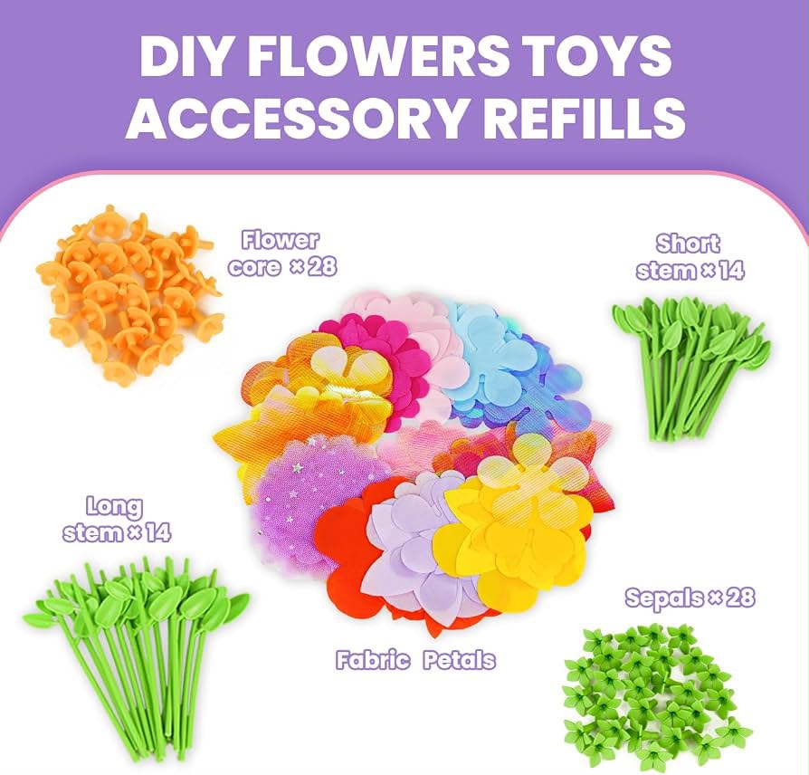 windpaint DIY Fabric Flower Bouquets Toys Accessories, DIY Craft Kits Flowers Accessories for